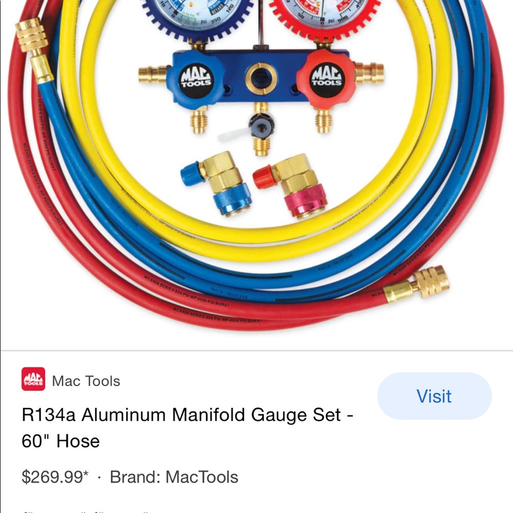 Mac HVAC Air Conditioning Pressure Gages